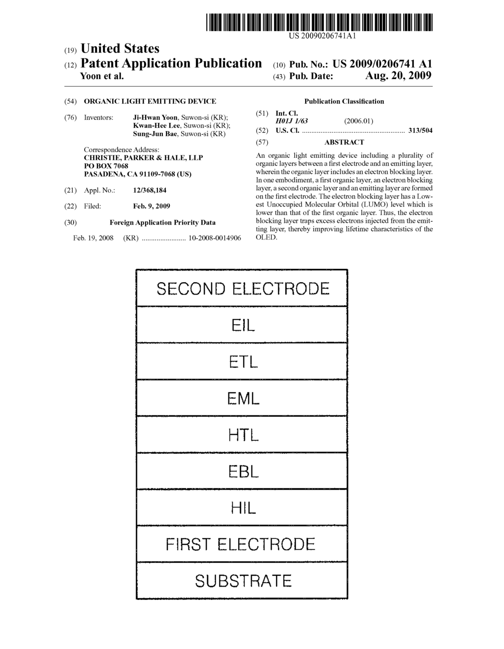 ORGANIC LIGHT EMITTING DEVICE - diagram, schematic, and image 01