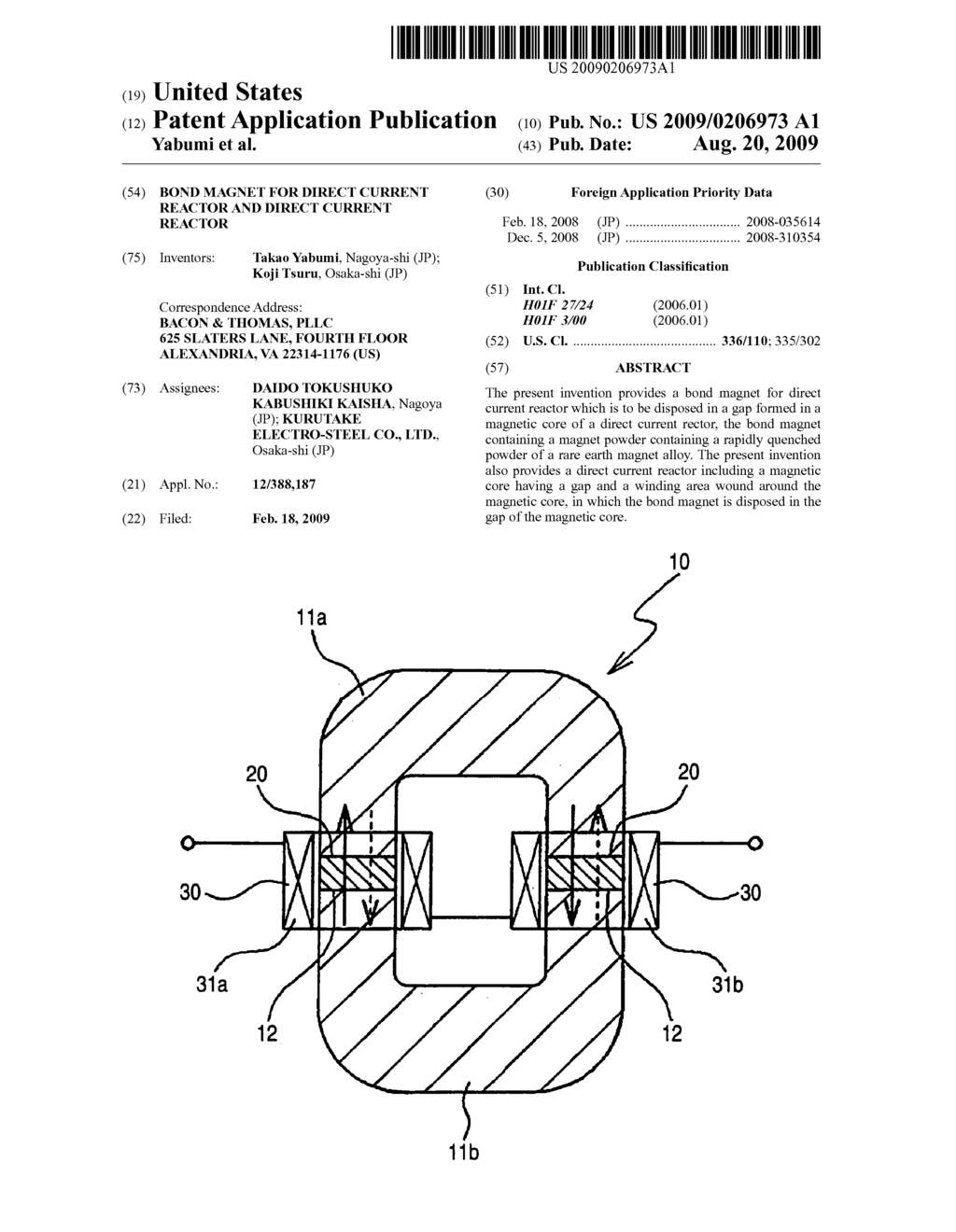 BOND MAGNET FOR DIRECT CURRENT REACTOR AND DIRECT CURRENT REACTOR - diagram, schematic, and image 01