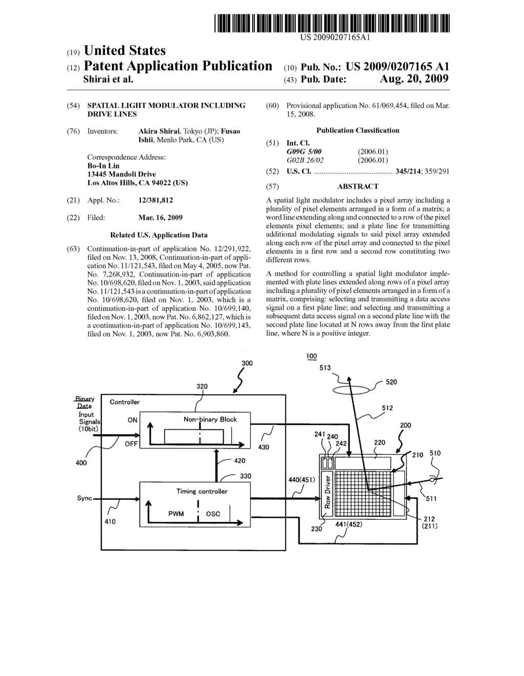 Spatial light modulator including drive lines - diagram, schematic, and image 01