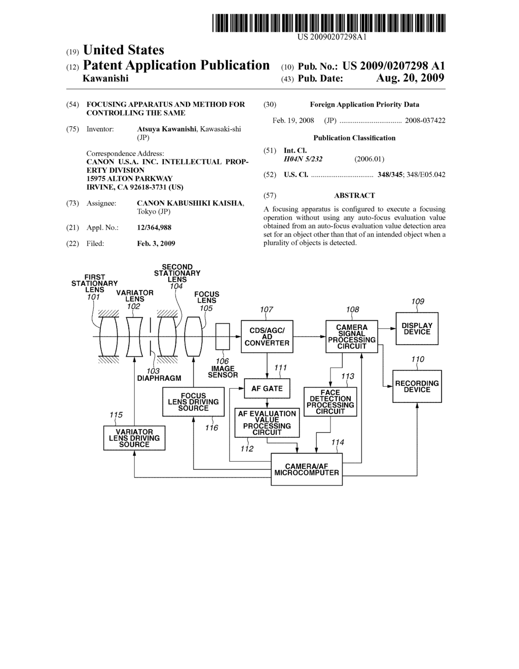 FOCUSING APPARATUS AND METHOD FOR CONTROLLING THE SAME - diagram, schematic, and image 01