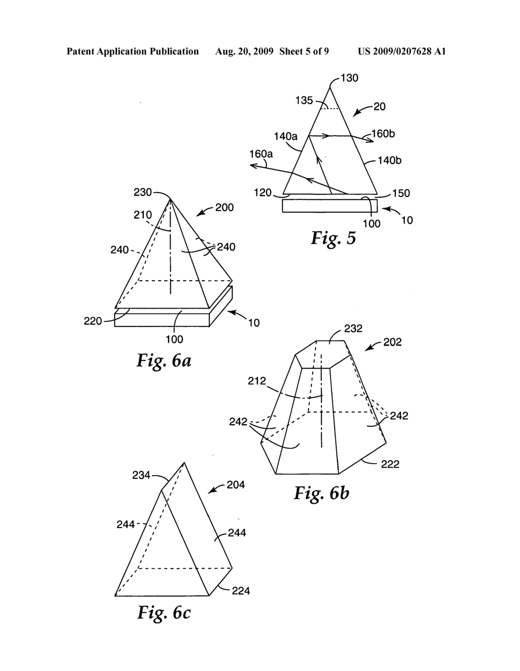 LED Device with Re-Emitting Semiconductor Construction and Coverging Optical Element - diagram, schematic, and image 06