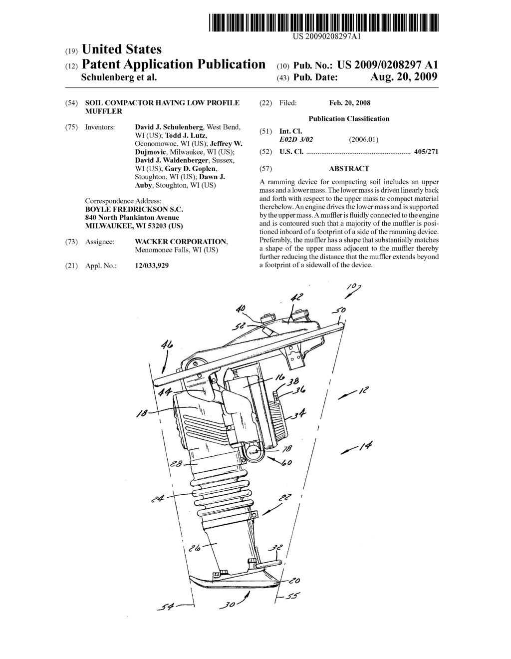 Soil Compactor Having Low Profile Muffler - diagram, schematic, and image 01