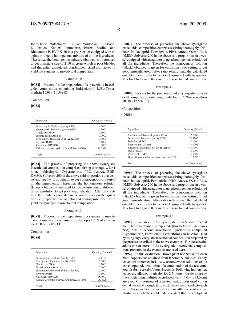 Synergistic Insecticidal Composition Containing Chloronicotynyle and Pyrethroids Compounds - diagram, schematic, and image 09