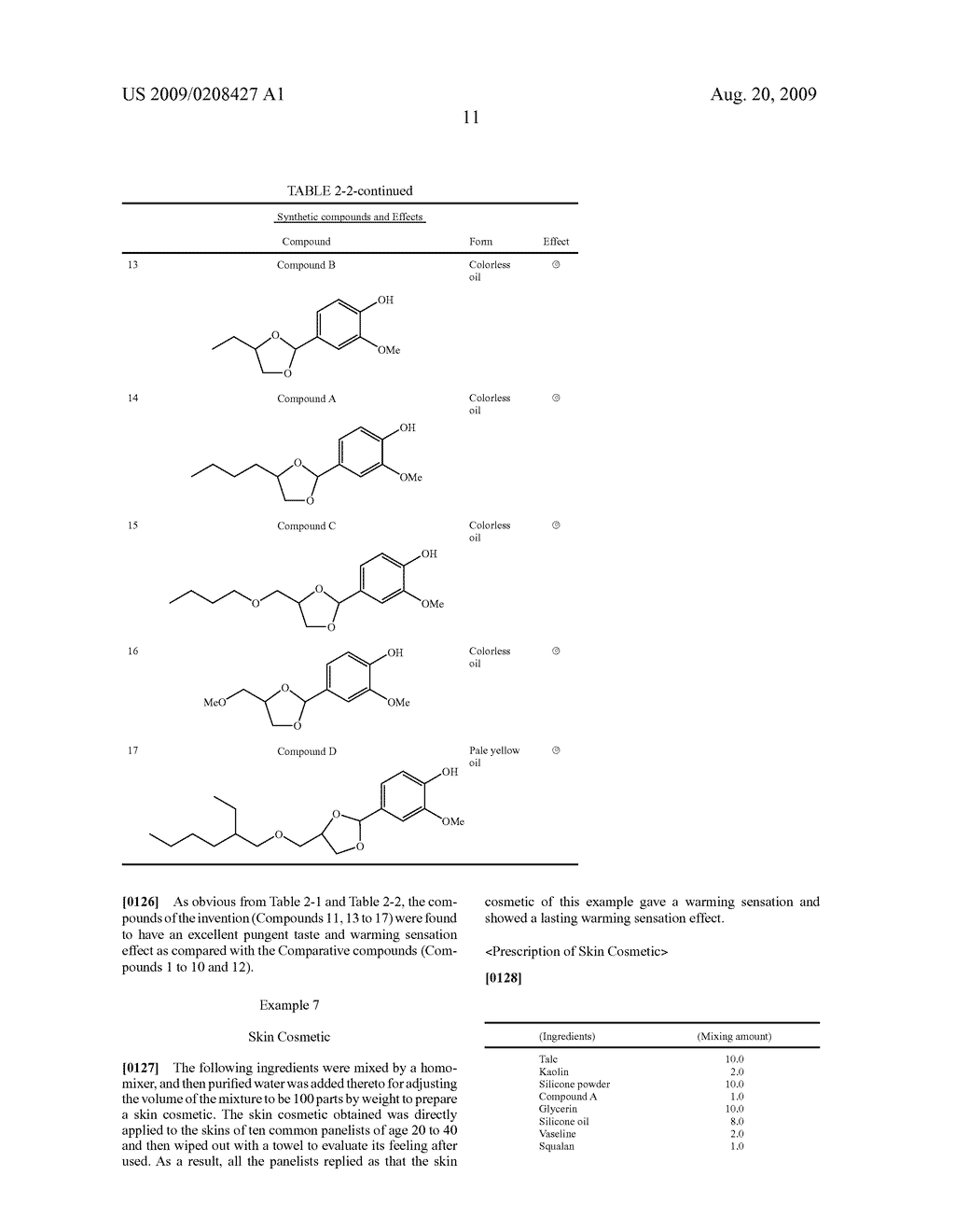 Vanillin Acetals and Sensory Stimulant Composition Containing the Same - diagram, schematic, and image 12