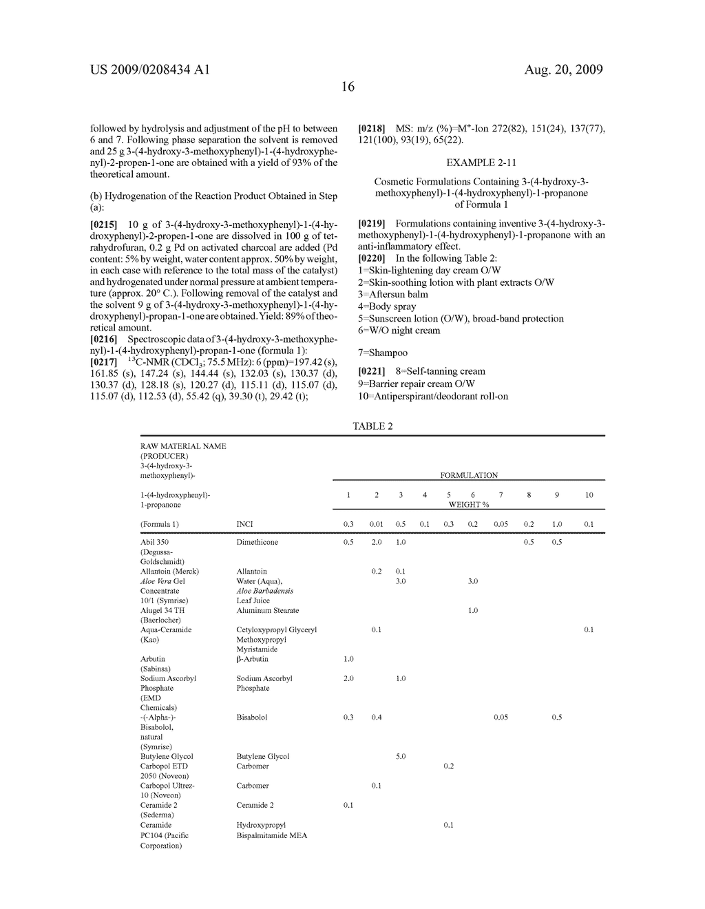 3-(4-hydroxy-3-methoxyphenyl)-1-(4-hydroxyphenyl)-1-propanone and its use in cosmetic and pharmaceutical preparations - diagram, schematic, and image 17