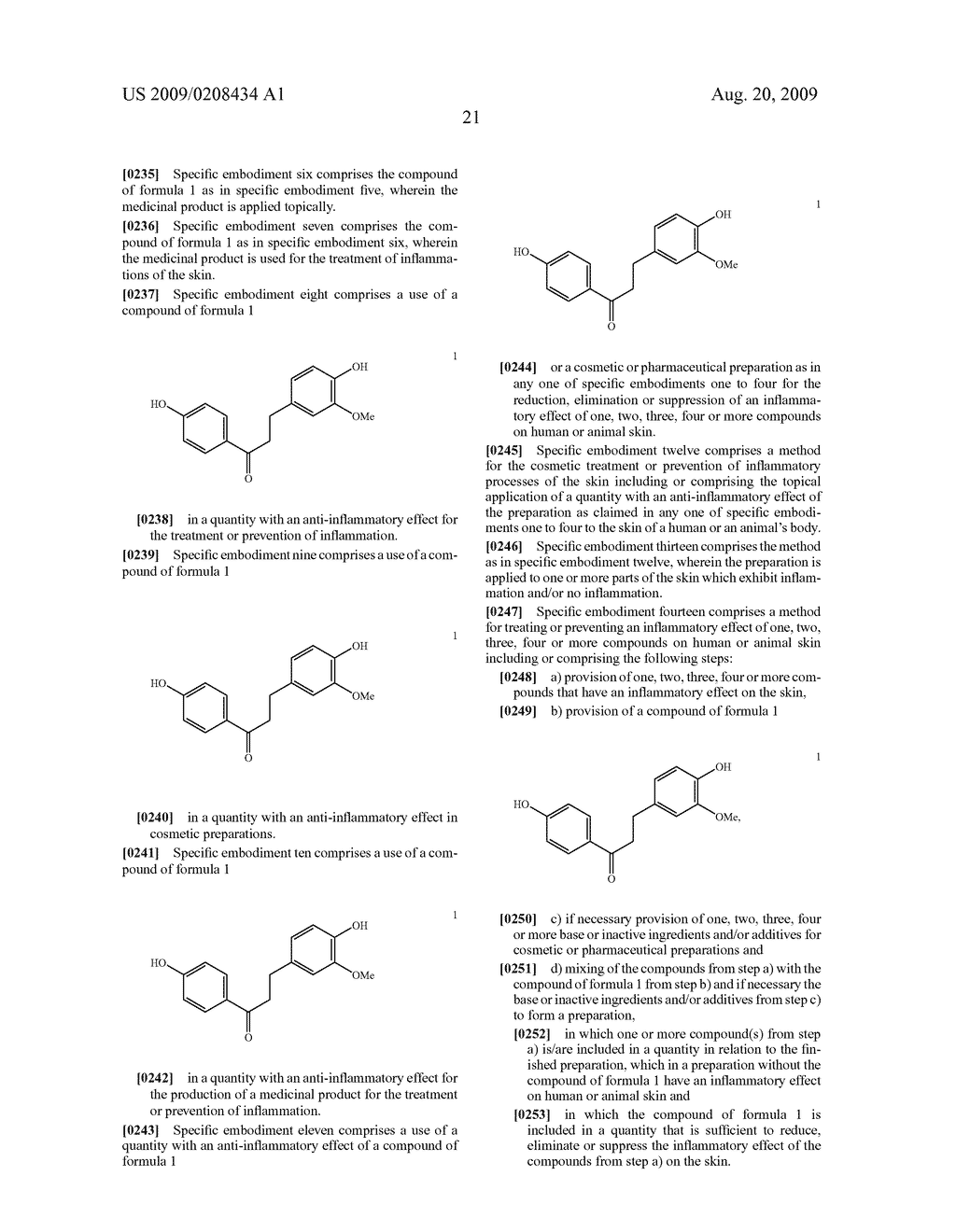 3-(4-hydroxy-3-methoxyphenyl)-1-(4-hydroxyphenyl)-1-propanone and its use in cosmetic and pharmaceutical preparations - diagram, schematic, and image 22