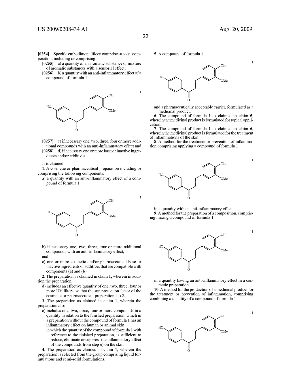 3-(4-hydroxy-3-methoxyphenyl)-1-(4-hydroxyphenyl)-1-propanone and its use in cosmetic and pharmaceutical preparations - diagram, schematic, and image 23