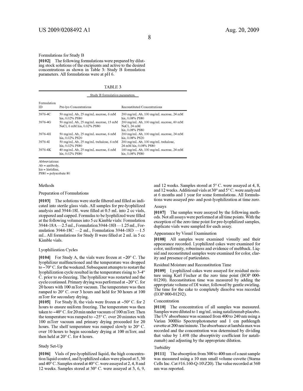 Lyophilized Immunoglobulin Formulations and Methods of Preparation - diagram, schematic, and image 37