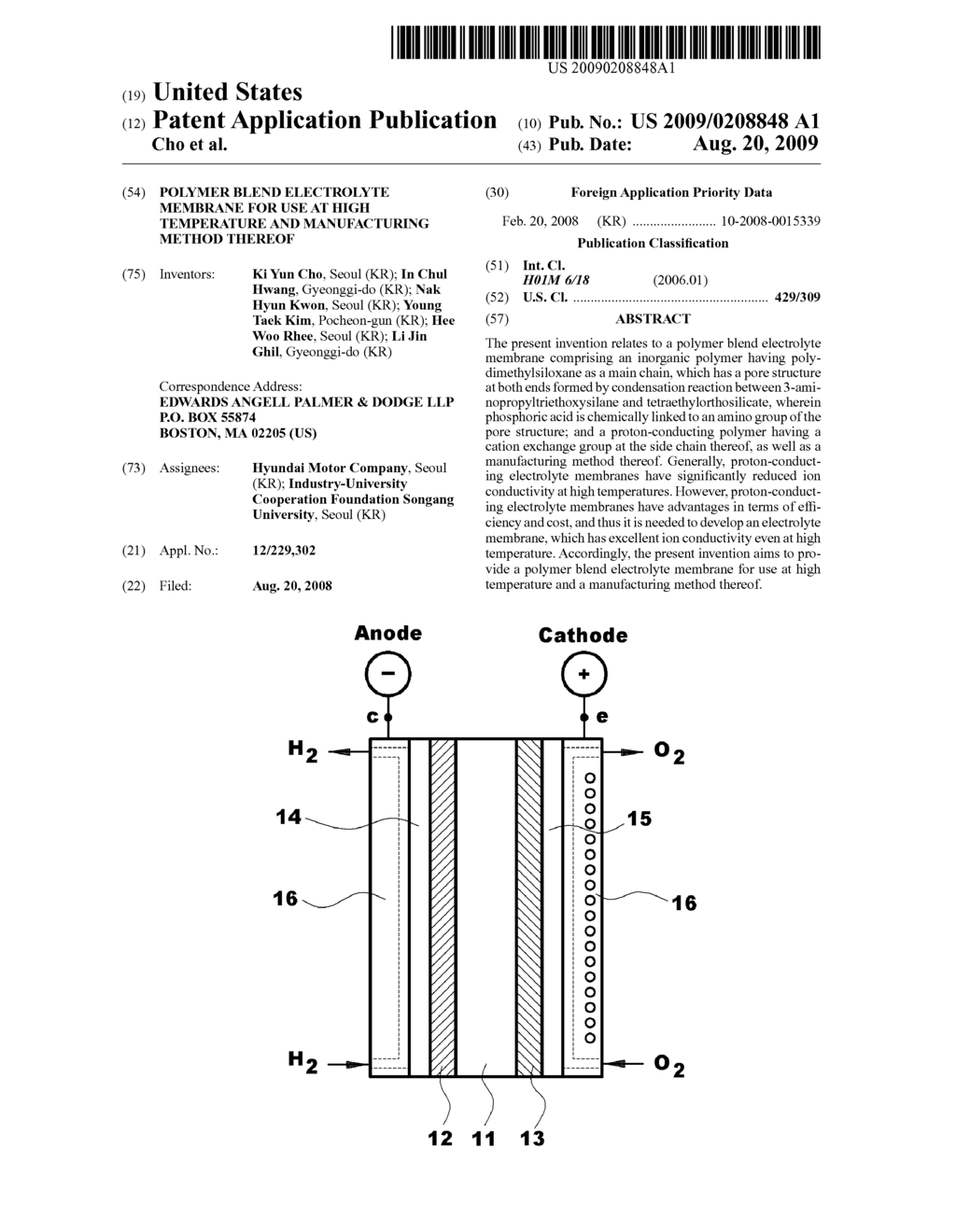 Polymer blend electrolyte membrane for use at high temperature and manufacturing method thereof - diagram, schematic, and image 01