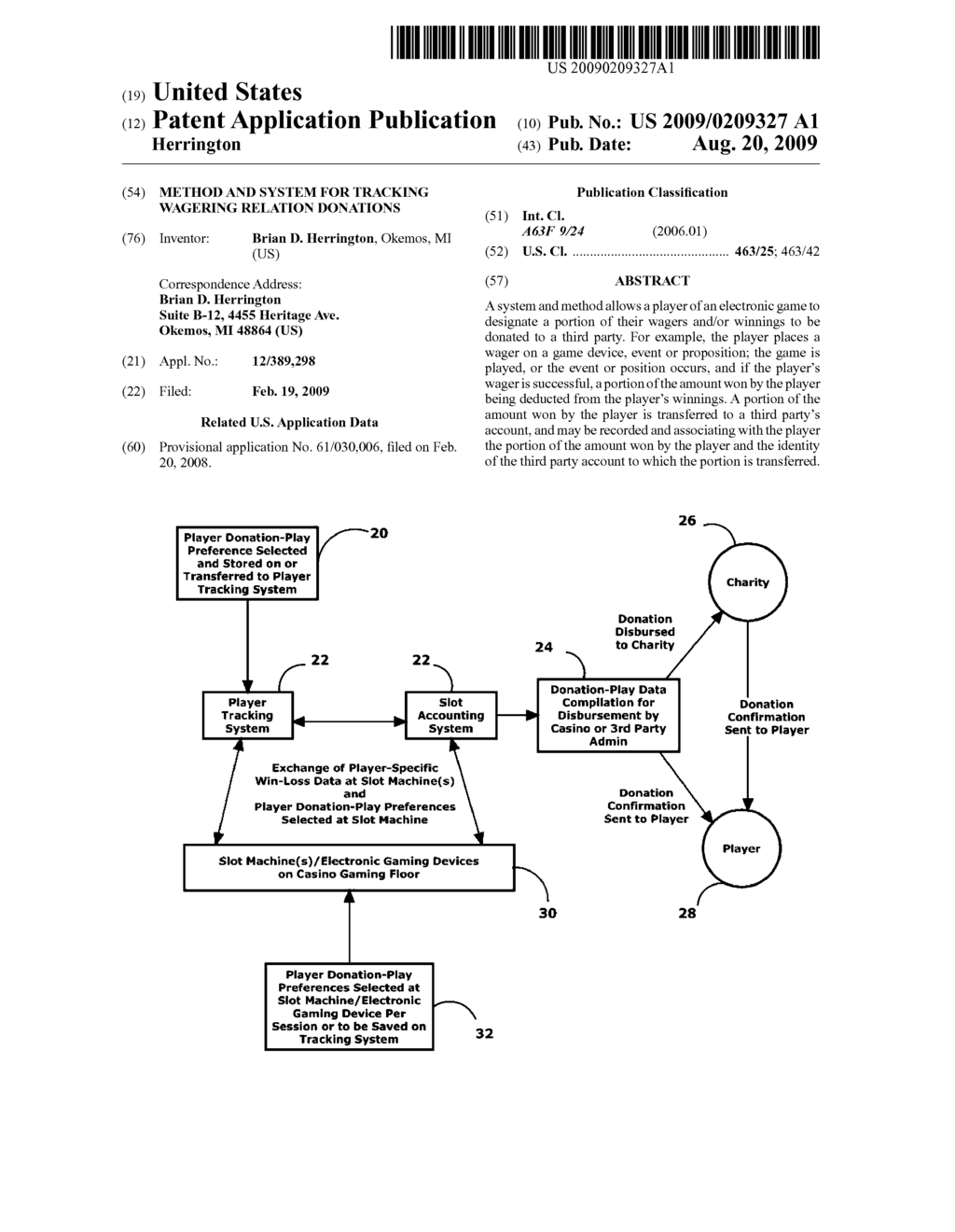 Method and System for Tracking Wagering Relation Donations - diagram, schematic, and image 01