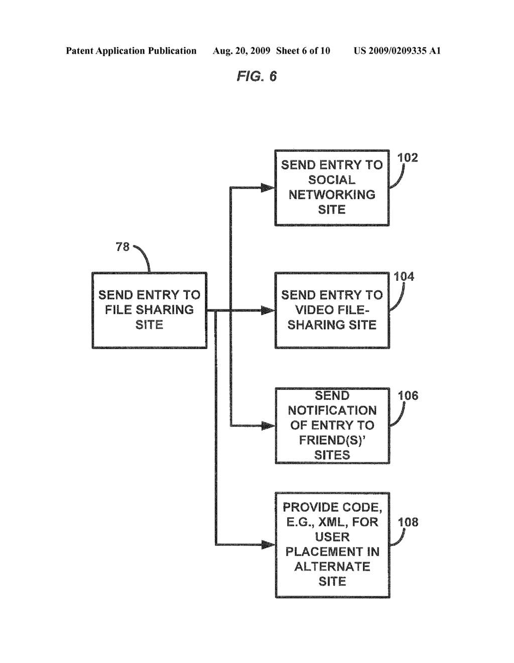 SYSTEM AND METHOD OF AUTOMATIC ENTRY CREATION FOR BLOGS, WEB PAGES OR FILE-SHARING SITES BASED ON GAME EVENTS - diagram, schematic, and image 07