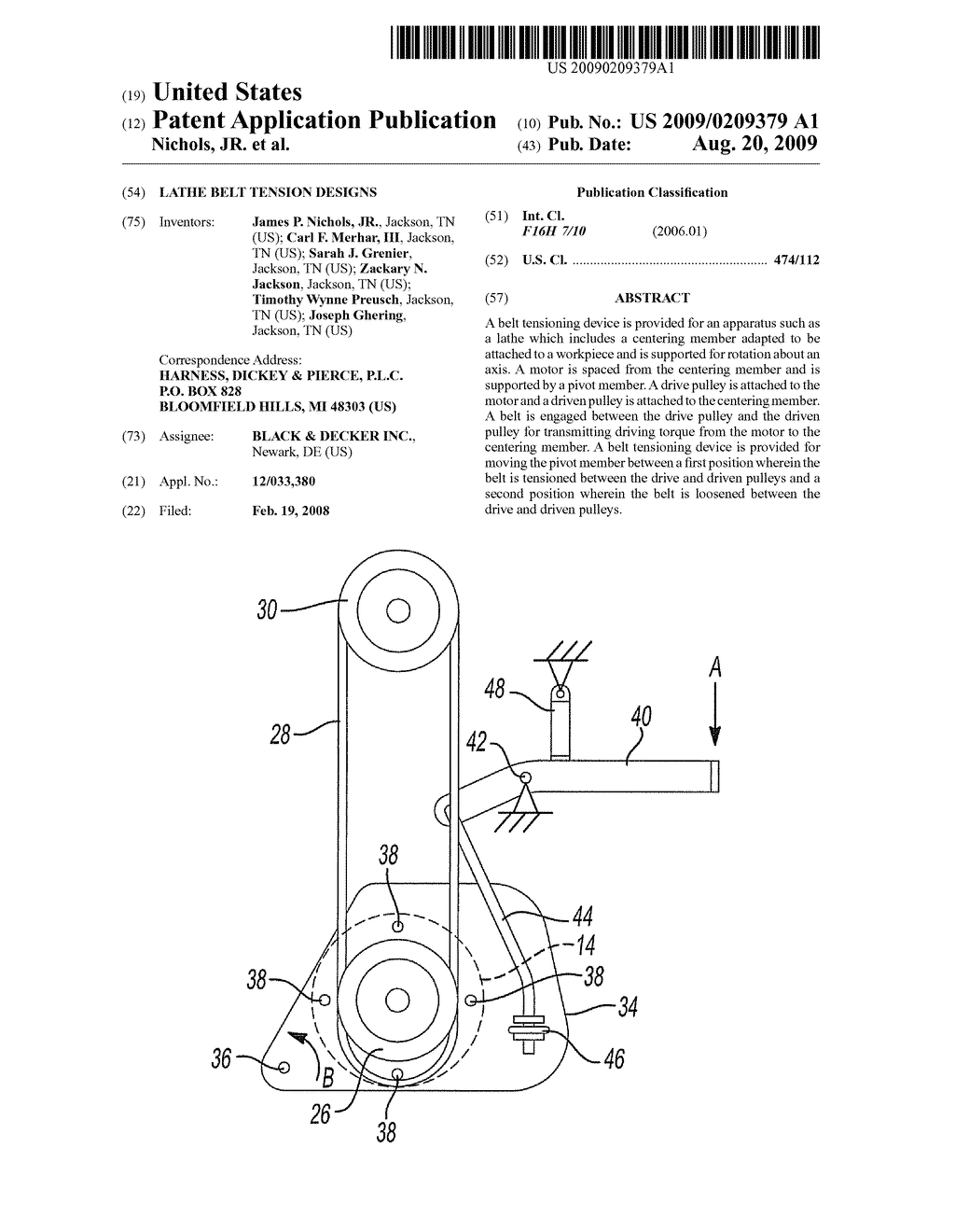 LATHE BELT TENSION DESIGNS - diagram, schematic, and image 01