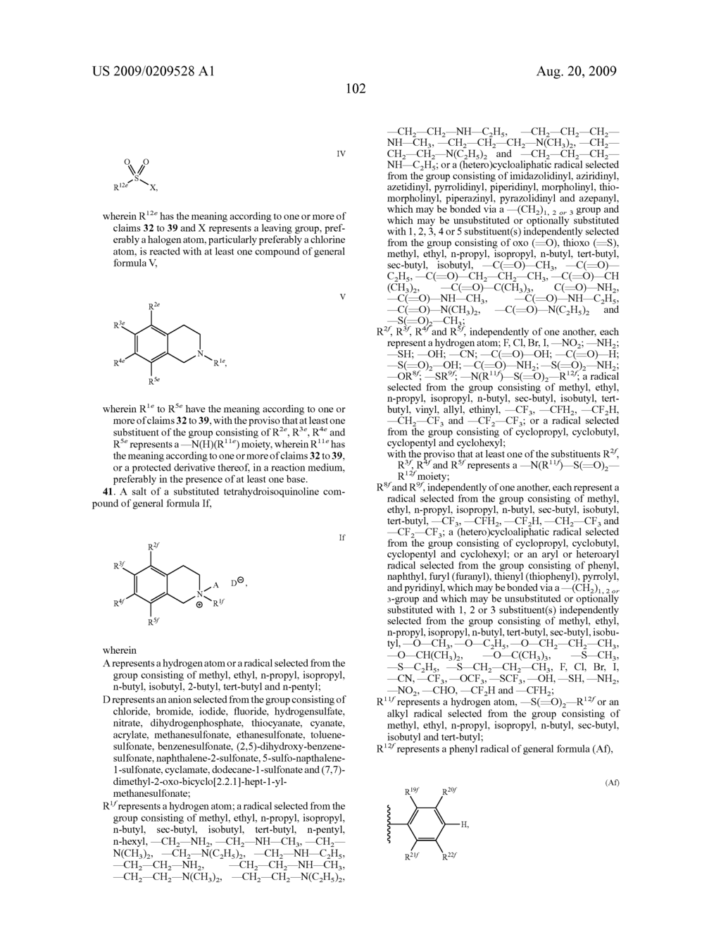 SUBSTITUTED TETRAHYDROISOQUINOLINE COMPOUND, THEIR PREPARATION AND USE IN MEDICAMENTS - diagram, schematic, and image 103