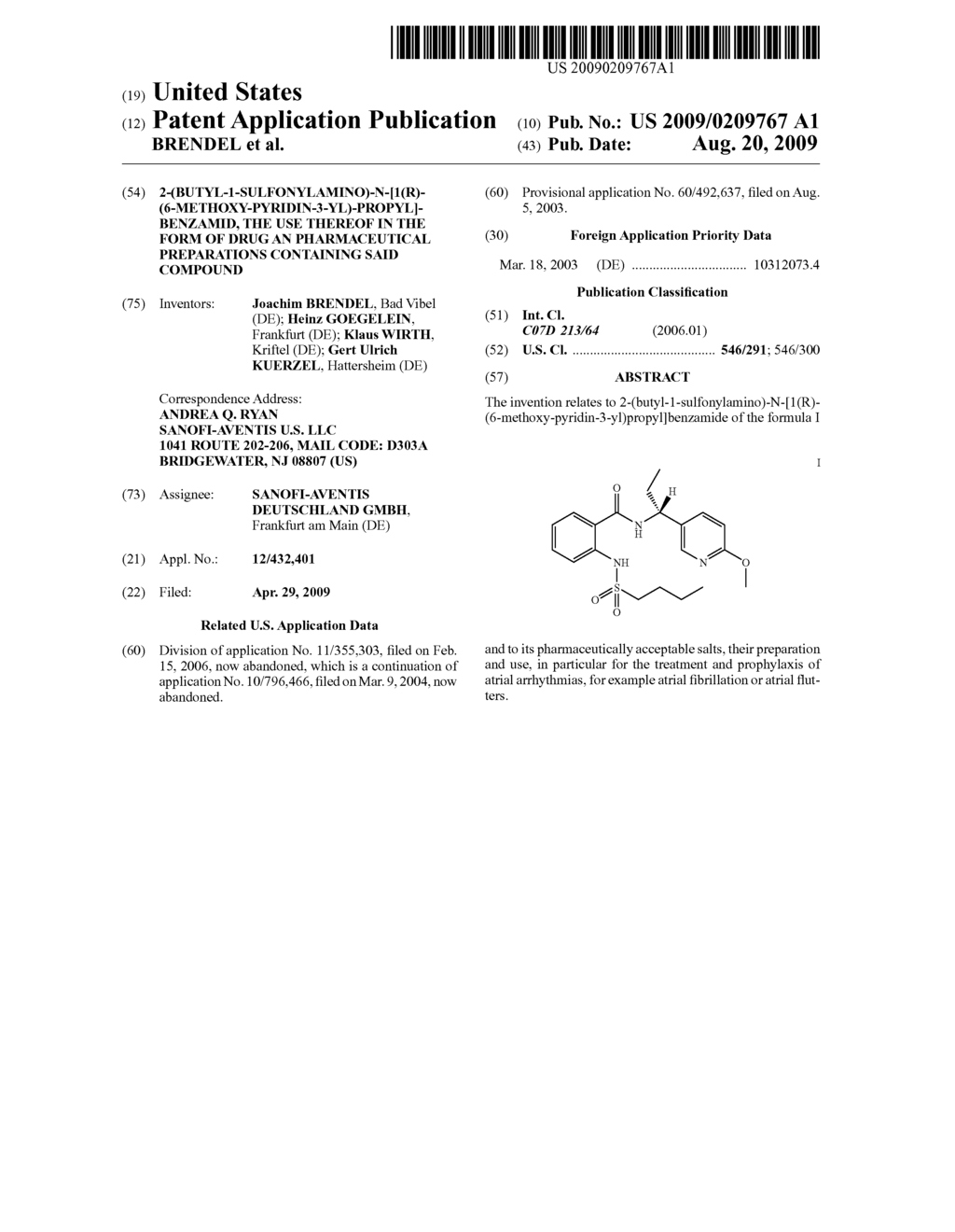 2-(Butyl-1-sulfonylamino)-n-[1(R)-(6-methoxy-pyridin-3-yl)-propyl]-benzami- d, the use thereof in the form of drug an pharmaceutical preparations containing said compound - diagram, schematic, and image 01