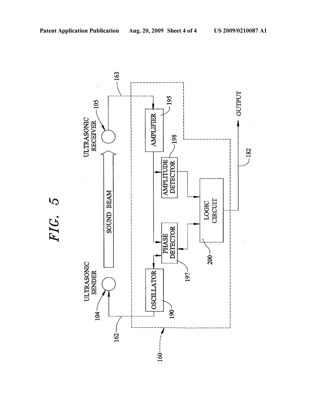 Ultrasonic sensor for detecting the dispensing of a product - diagram, schematic, and image 05