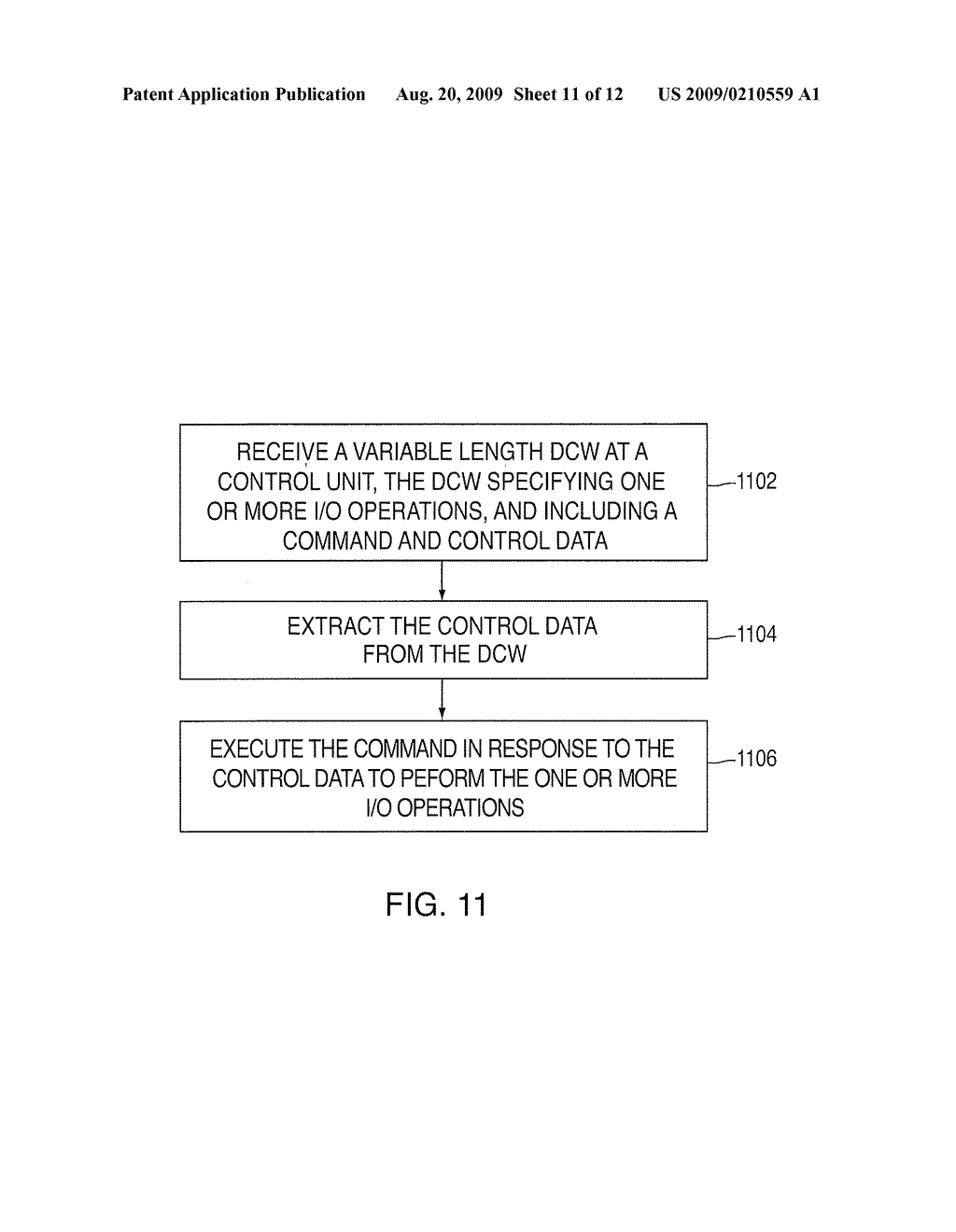 PROCESSING A VARIABLE LENGTH DEVICE COMMAND WORD AT A CONTROL UNIT IN AN I/O PROCESSING SYSTEM - diagram, schematic, and image 12