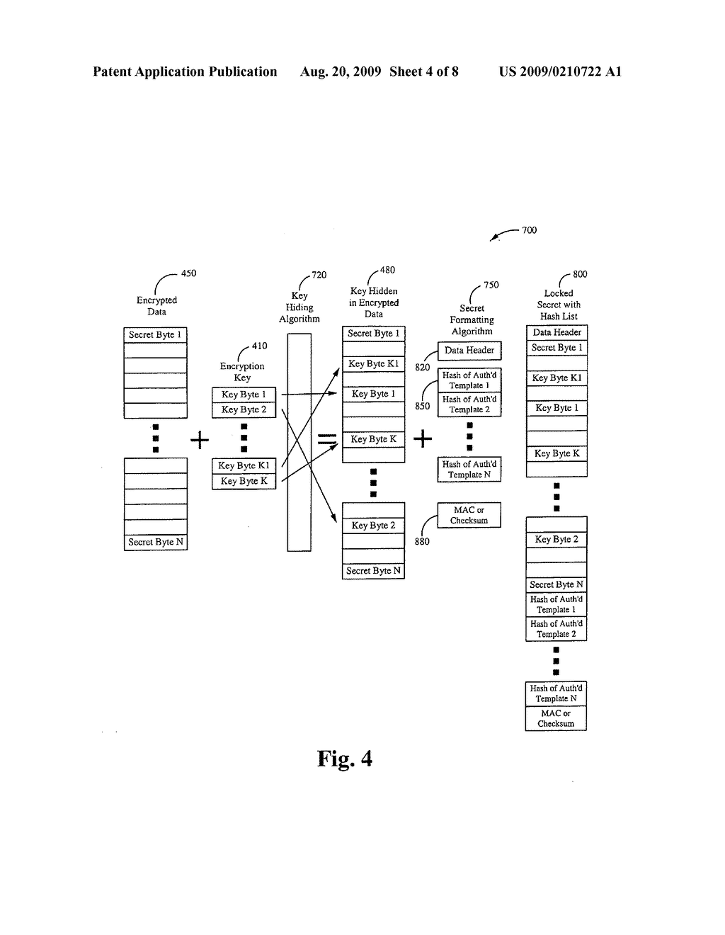 System for and method of locking and unlocking a secret using a fingerprint - diagram, schematic, and image 05