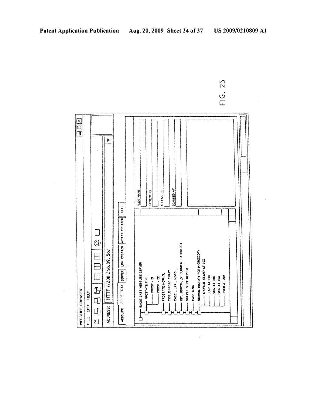 Method and apparatus for internet, intranet, and local viewing of virtual microscope slides - diagram, schematic, and image 25