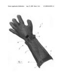 Protective metal-ring mesh glove diagram and image