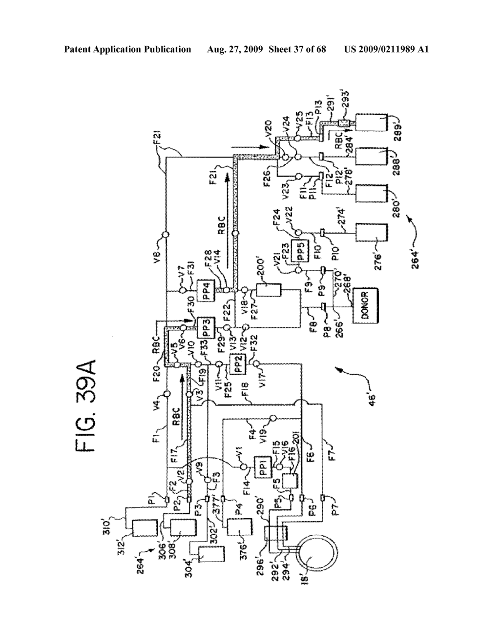 SYSTEMS AND METHODS FOR CONVEYING MULTIPLE BLOOD COMPONENTS TO A RECIPIENT - diagram, schematic, and image 38