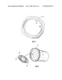 Container lid gasket protective strip for double door transfer system diagram and image