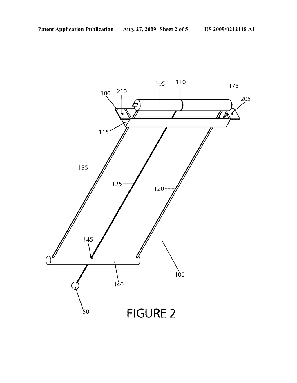 SPRING-BIASED EXTENDABLE AND RETRACTABLE HANGER WITH A ROLLER, SUPPORT LINES AND RETURN LINE CONFIGURED TO FACILITATE RETRACTION OF THE FULLY EXTENDED HANGER - diagram, schematic, and image 03