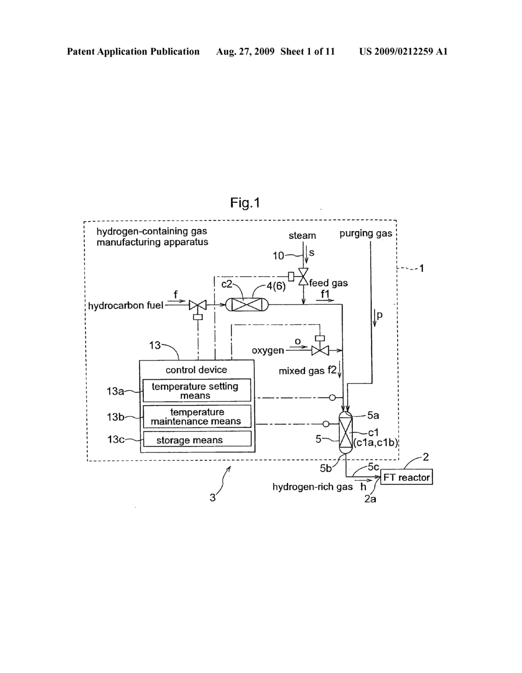 Method and Apparatus for Manufacturing Hydrogen-Containing Gas - diagram, schematic, and image 02