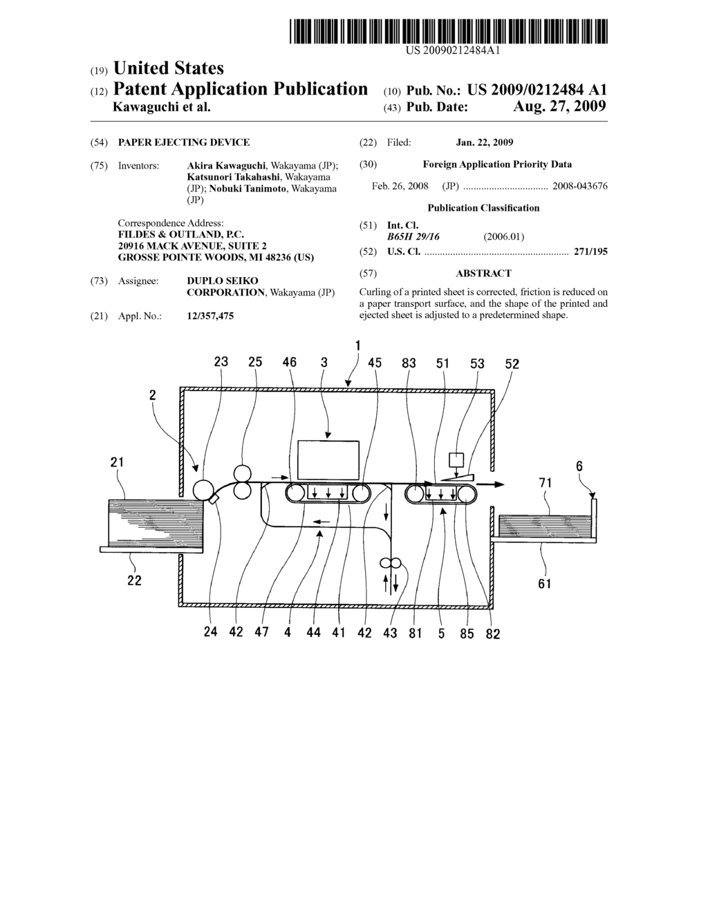 PAPER EJECTING DEVICE - diagram, schematic, and image 01