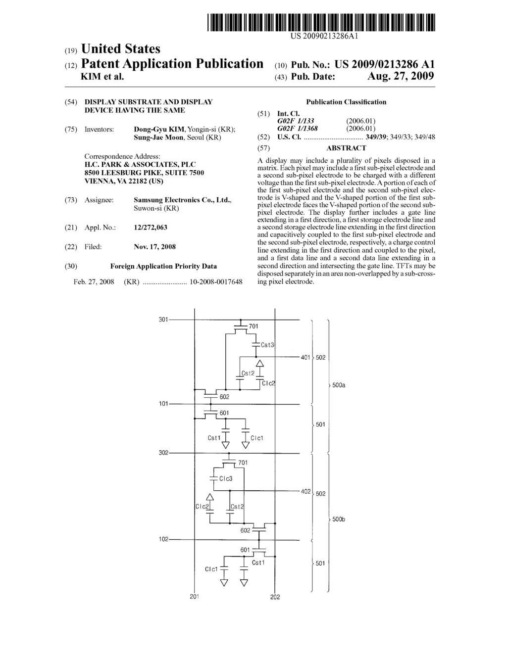 DISPLAY SUBSTRATE AND DISPLAY DEVICE HAVING THE SAME - diagram, schematic, and image 01