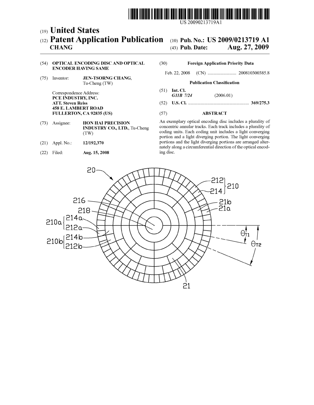 OPTICAL ENCODING DISC AND OPTICAL ENCODER HAVING SAME - diagram, schematic, and image 01