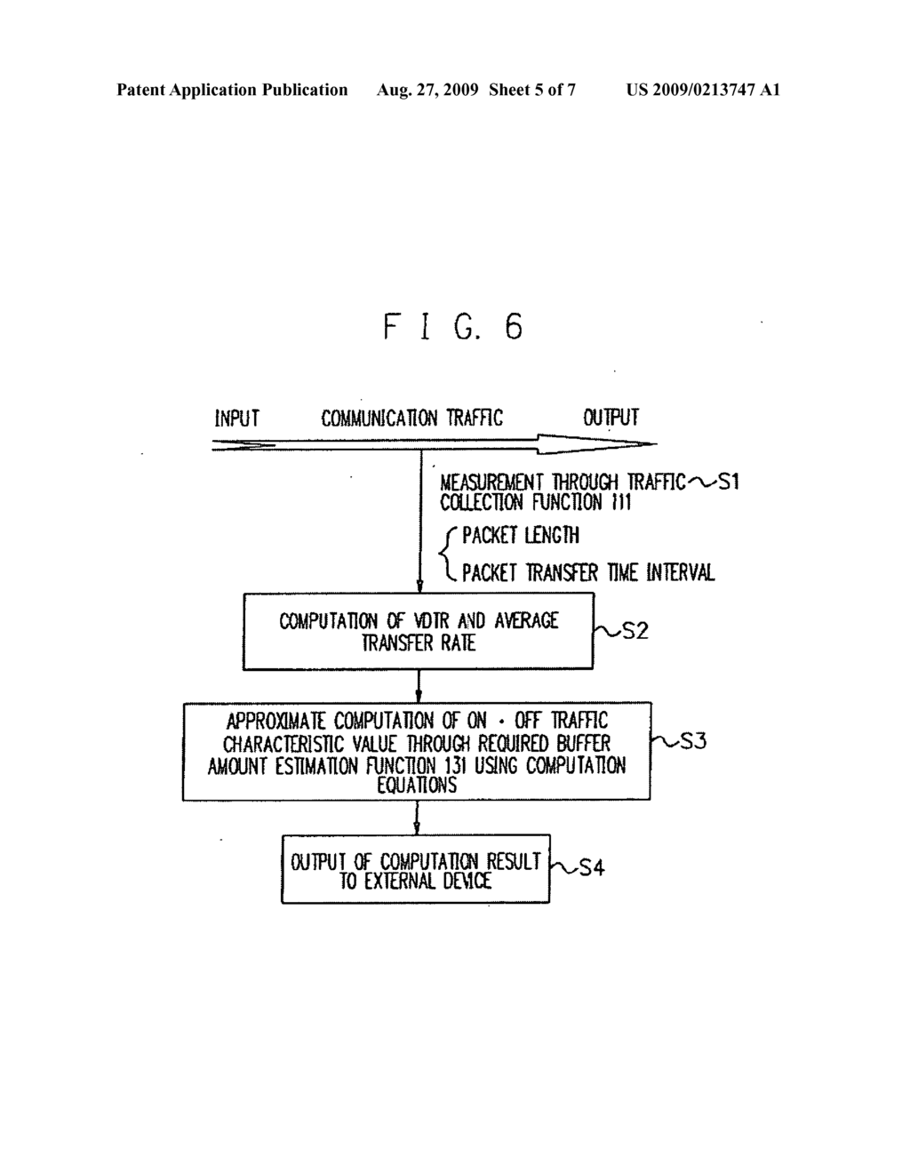 METHOD, APPARATUS AND COMMUNICATION SYSTEM FOR ESTIMATING ON-OFF TRAFFIC CHARACTERISTIC AND RECORDING MEDIUM RECORDING PROGRAM FOR ESTIMATING ON-OFF TRAFFIC CHARACTERISTIC - diagram, schematic, and image 06