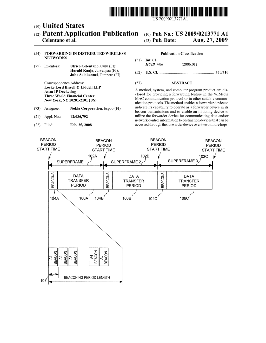 FORWARDING IN DISTRIBUTED WIRELESS NETWORKS - diagram, schematic, and image 01