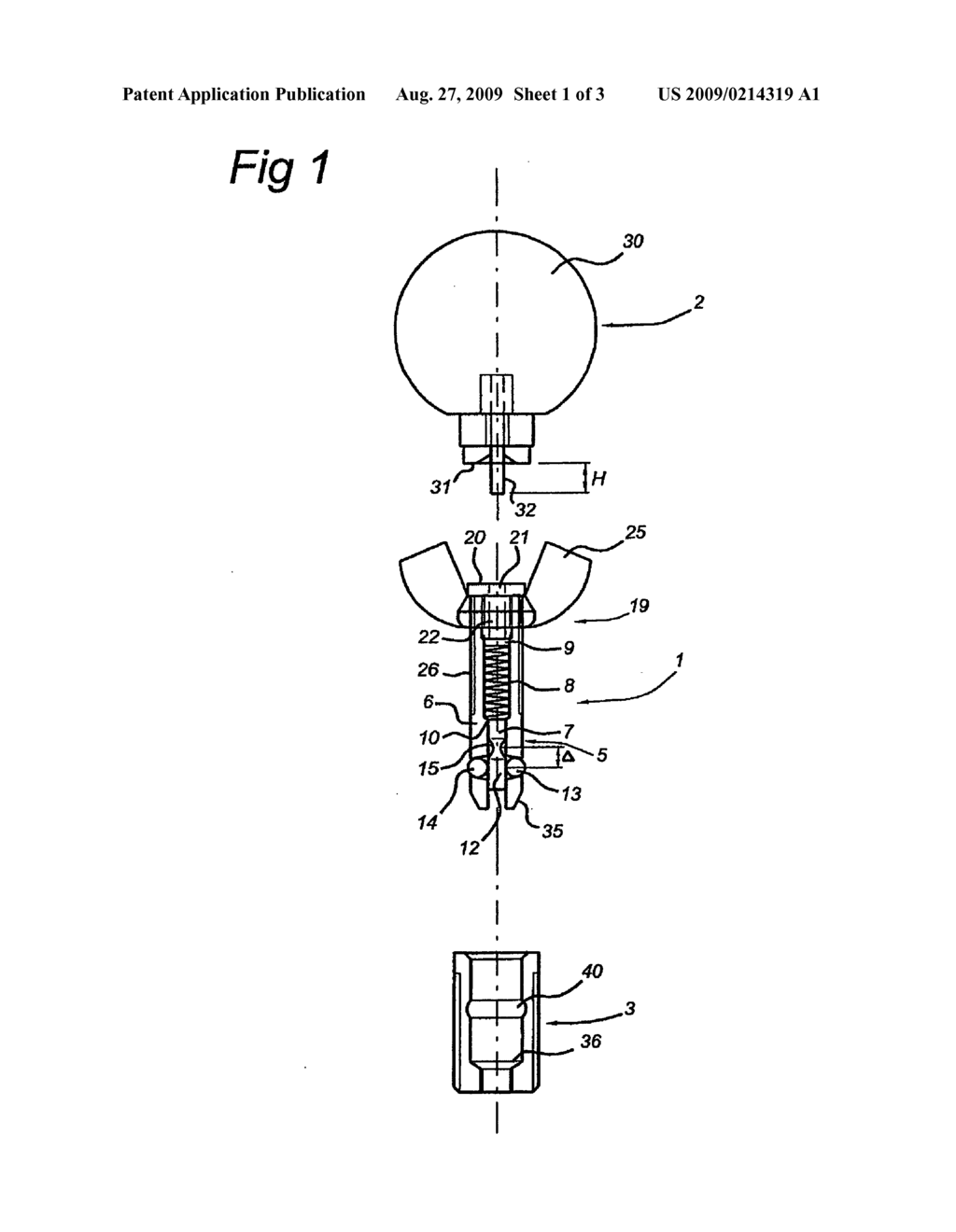 Fastening device and an unlocking and placement tool for such a fastening device - diagram, schematic, and image 02