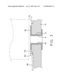 Battery case having a flange in the terminal hole diagram and image