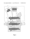 Piece conveyor for conveying parts of a carcase diagram and image