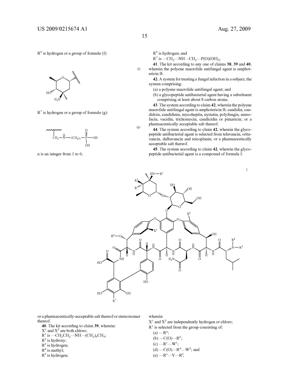 USE OF A POLYENE MACROLIDE ANTIFUNGAL AGENT IN COMBINATION WITH A GLYCOPEPTIDE ANTIBACTERIAL AGENT - diagram, schematic, and image 16