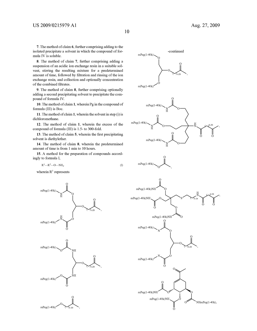 Process for the preparation of alkoxyamine functionalized polyethylene glycols - diagram, schematic, and image 11
