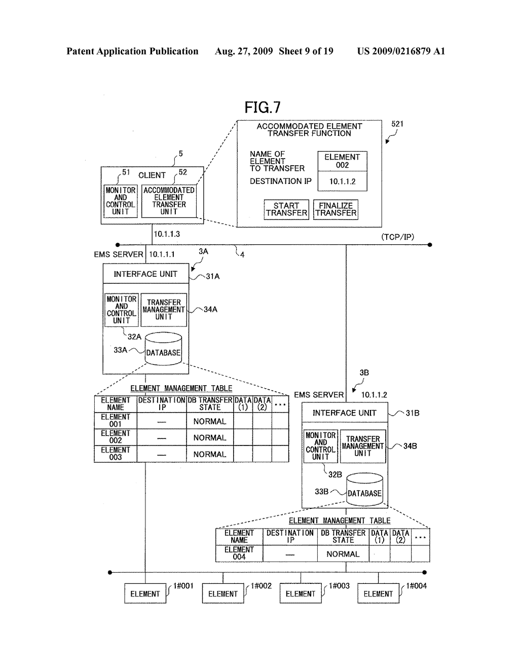 ELEMENT MANAGEMENT SYSTEM WITH FUNCTION TO TRANSFER DATABASE - diagram, schematic, and image 10