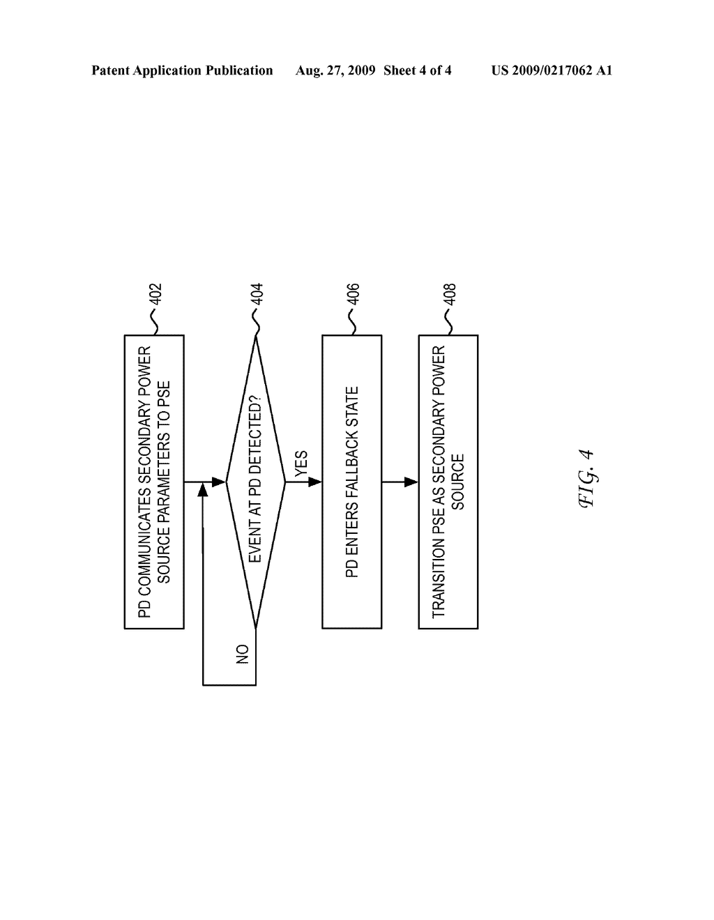 SYSTEM AND METHOD FOR COMMUNICATING INFORMATION RELATING TO POWERED DEVICE POWER INTERRUPTION AND ASSOCIATED POWER SOURCING EQUIPMENT FALLBACK POWER - diagram, schematic, and image 05