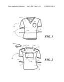 Garment Configured for Selective Accommodation of Heating or Cooling Packs diagram and image