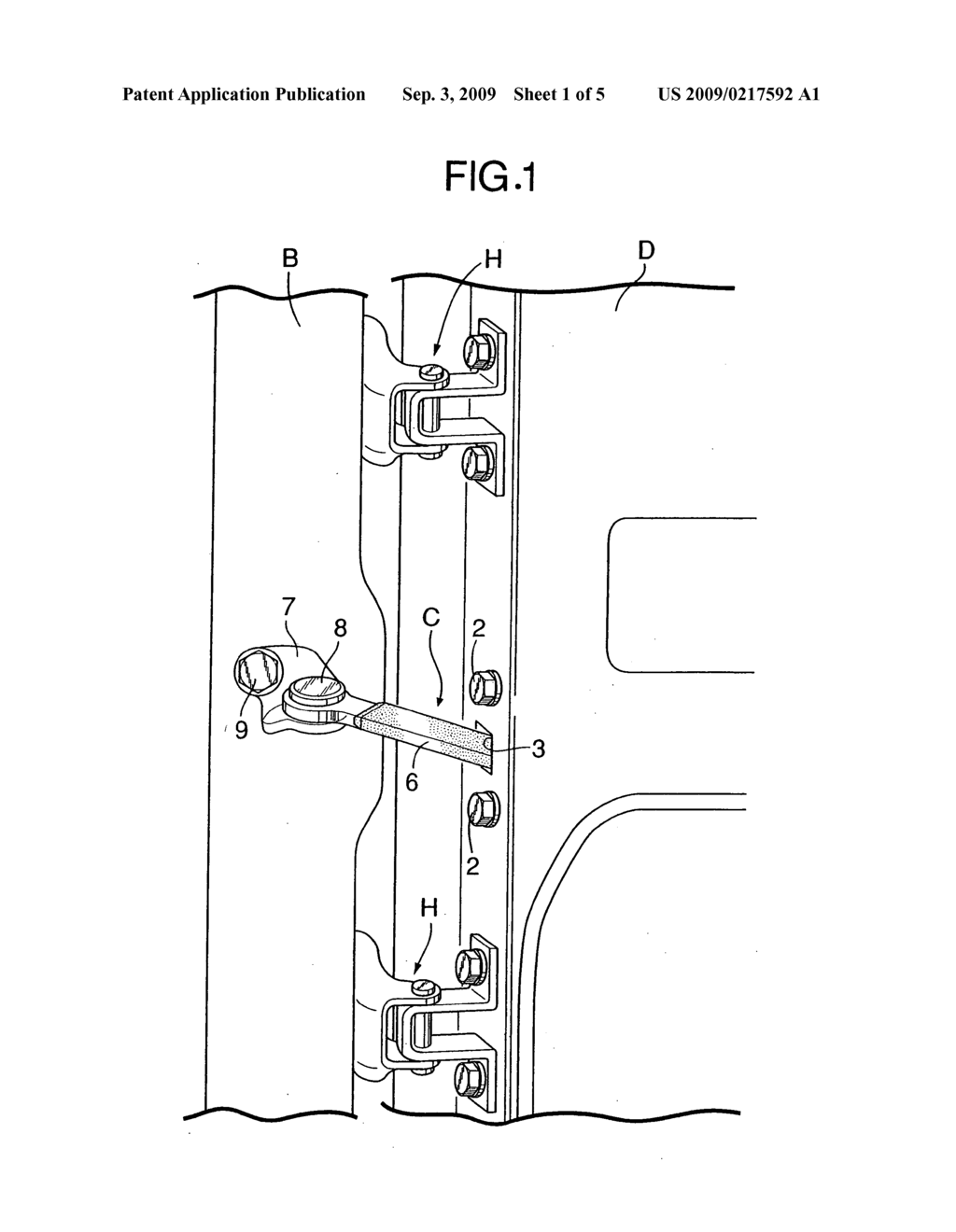 Automobile Door Checker - diagram, schematic, and image 02