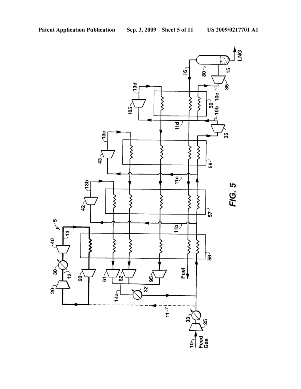 Natural Gas Liquefaction Process for Ling - diagram, schematic, and image 06