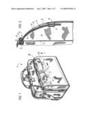 Access compartment having inwardly opening magnetic closure flap for carry case diagram and image