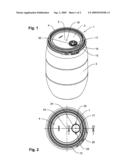 Wide-neck drum of thermoplastic material diagram and image