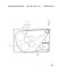 Push-Release Locking Mechanism for a Package With a Pivoting Tray diagram and image