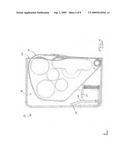 Push-Release Locking Mechanism for a Package With a Pivoting Tray diagram and image