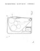 Push-Release Locking Mechanism for a Package With a Pivoting Tray diagram and image