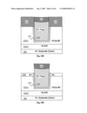 Self-aligned slotted accumulation-mode field effect transistor (AccuFET) structure and method diagram and image