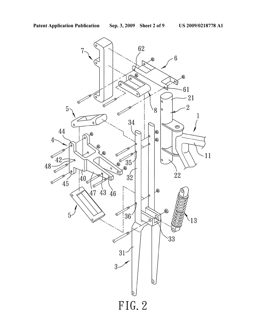 SHOCK-ABSORBING SUSPENSION DEVICE FOR A WHEELED VEHICLE - diagram, schematic, and image 03