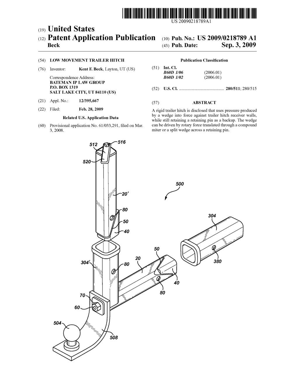 LOW MOVEMENT TRAILER HITCH - diagram, schematic, and image 01